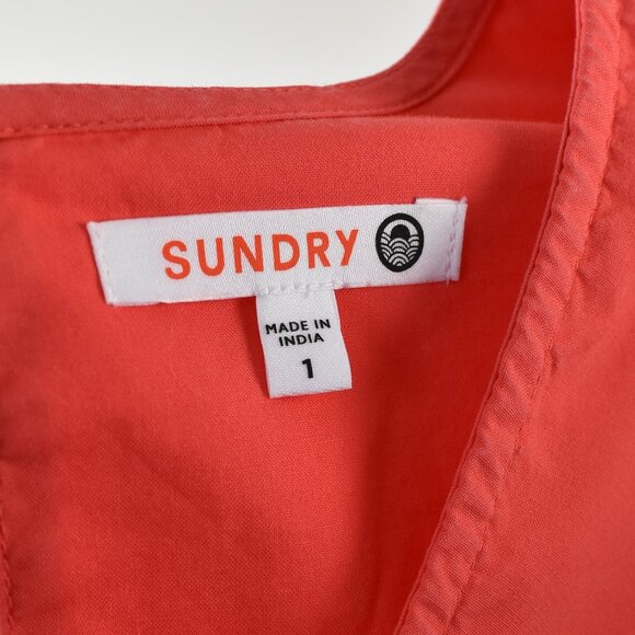 Sundry Anywhere Tiered Lounge Dress Coral - 1 Small 4-6 - Picture 9 of 9